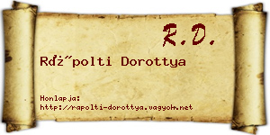 Rápolti Dorottya névjegykártya