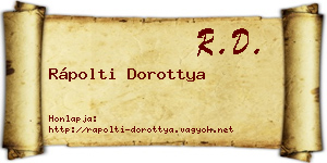 Rápolti Dorottya névjegykártya